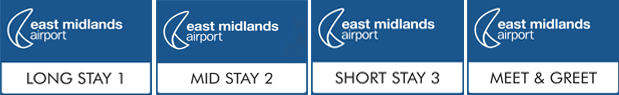 East Midlands airport parking logos