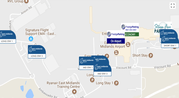 East Midlands airport parking map