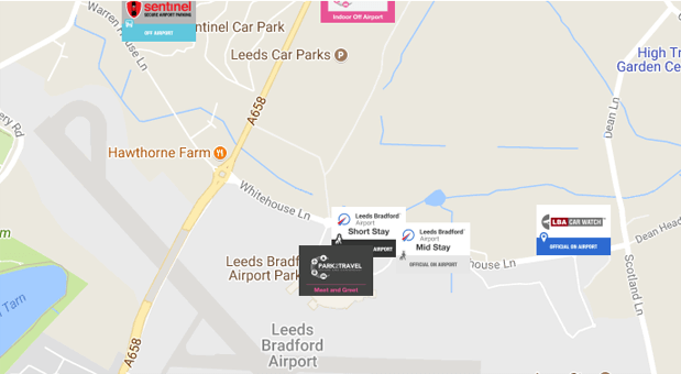 Leeds Bradford airport parking map