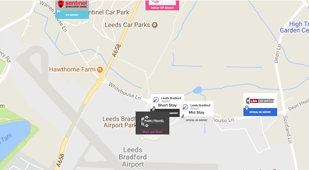 Leeds Bradford Airport Parking Map 